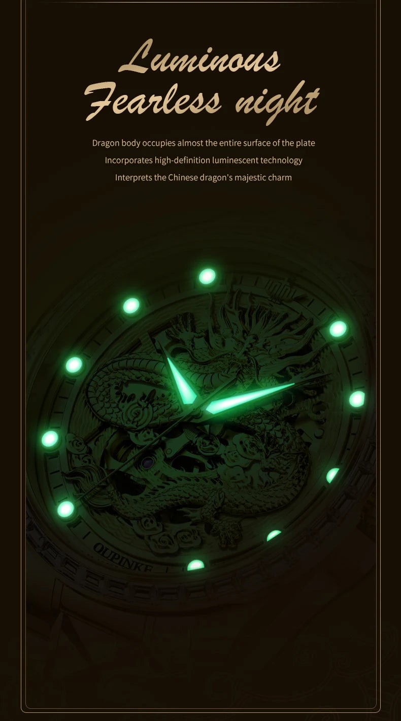  OUPINKE 3276 Mens Watch Original luxury Brand Automatic Mechanical Watch Dragon Dial Watch For Men Moon Phase Watch Mens Gift