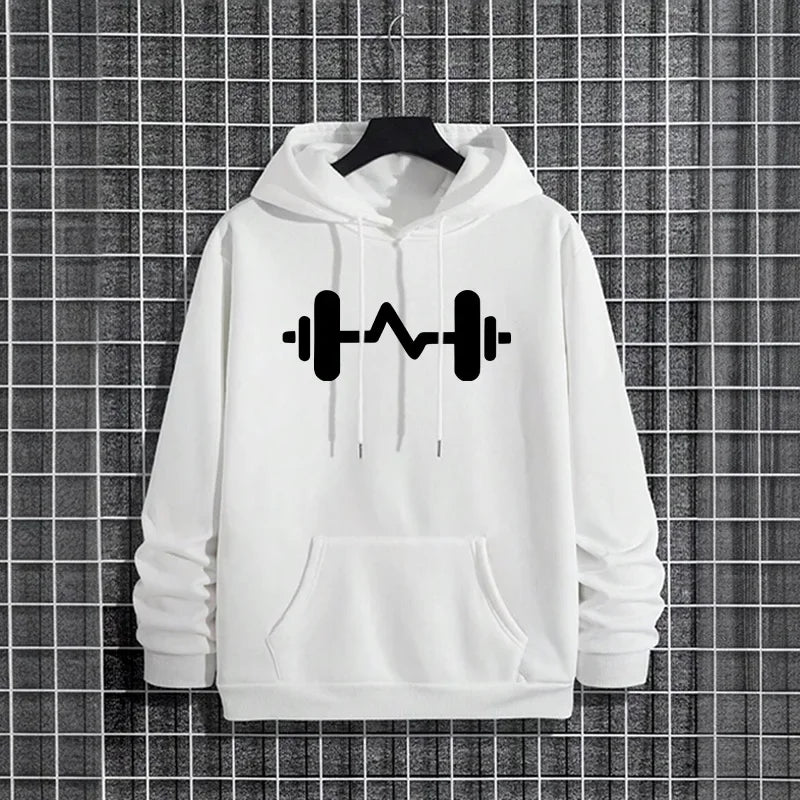 Mens Hoodies Printing Casual Sweatshirts Outdoors Fitness Sports Jogging Men Clothing Fashion Hoodies Street Pullover Gym Tops
