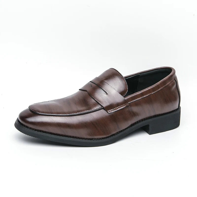 Men's Loafers Handmade PU Leather Loafer Casual Driving Flats Slip-on Shoes Luxury Comfy Moccasins Black Casual Shoes Mo-22123