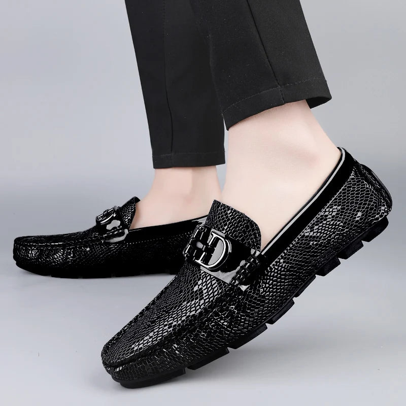 Luxury Brand Genuine Leather Business Shoes High-quality Handmade Stitched Loafers Fashion Design Casual Leather Shoe Size 38-45