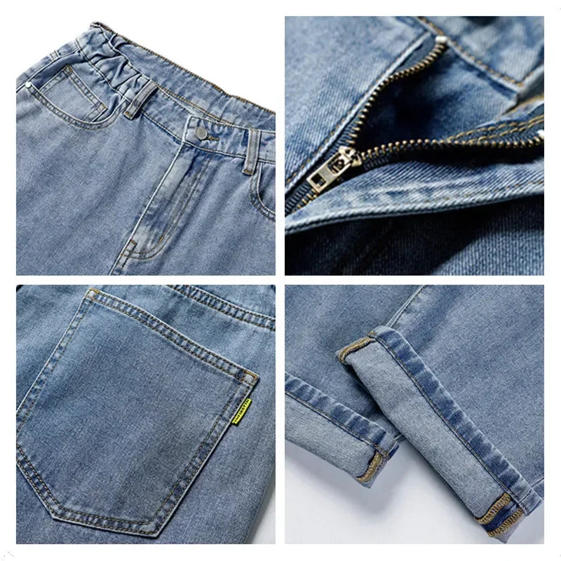 Baggy Jeans Men Clothing Loose Plus Size Denim Pants Mens Oversized Blue Wide Leg Jean Large 42 44 46 48 Man Fashion Trousers