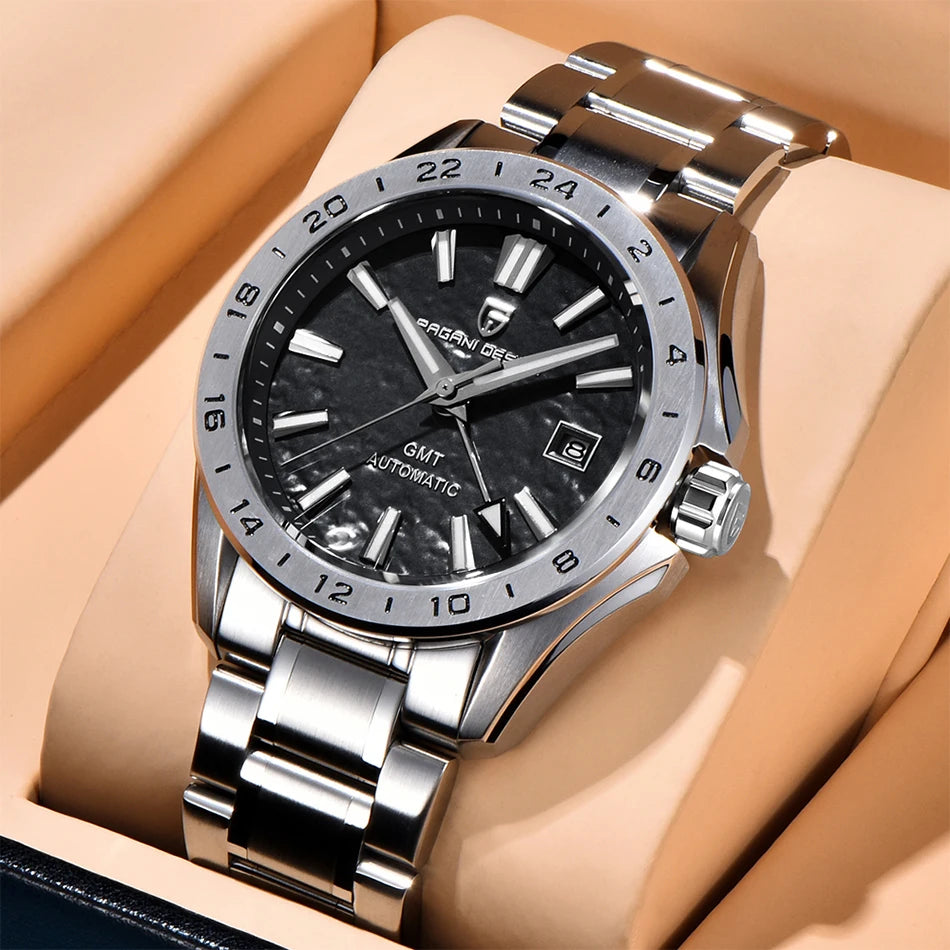 PAGANI DESIGN New GMT Mens Mechanical Watches 100M Waterproof Clock Sapphire Glass Automatic Men Watch PD-1792 Relogio Masculino