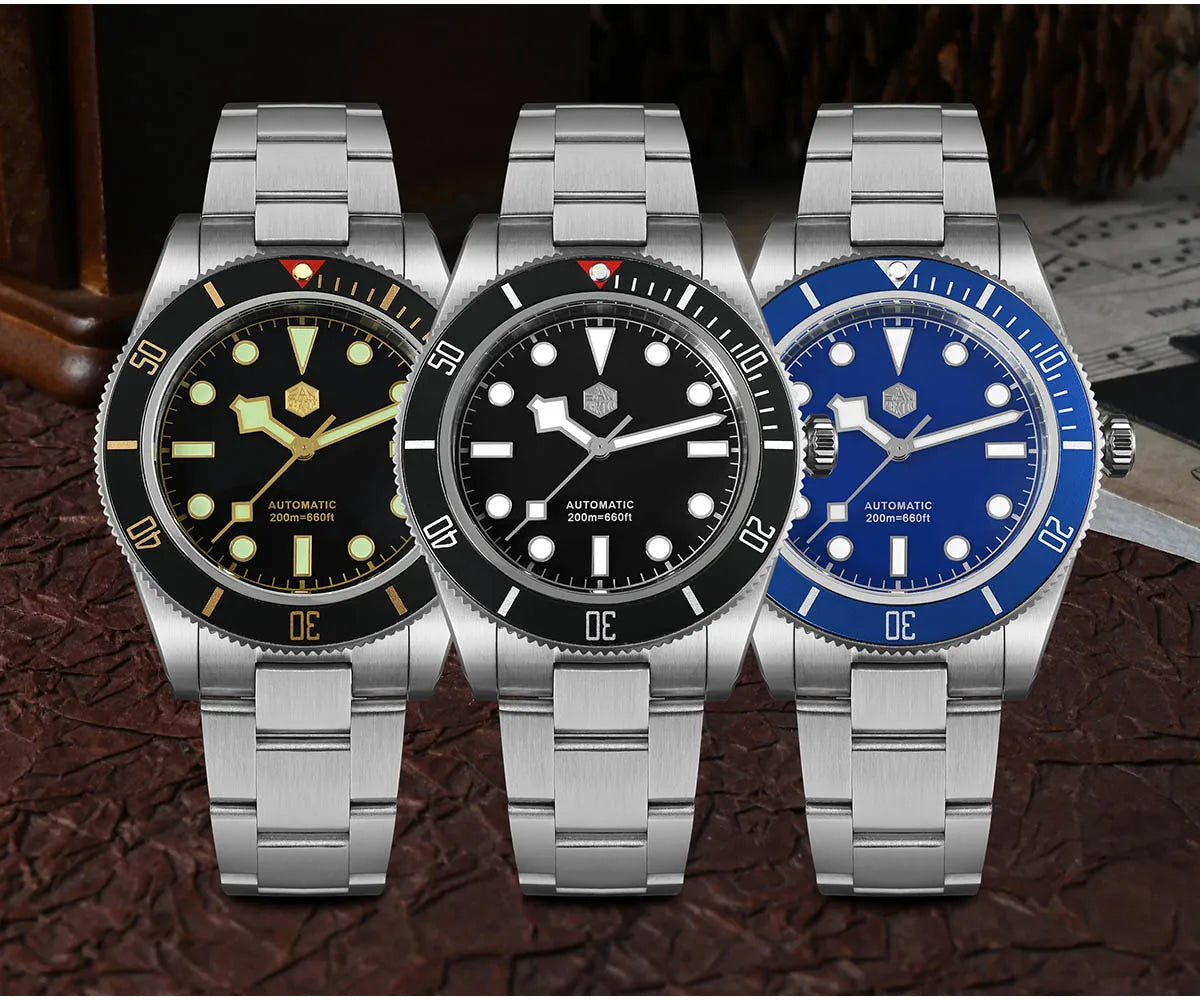 San Martin New 40mm BB58 Retro Luxury Diver Watch NH35 Automatic Mechanical Watches For Men Sapphire Luminous 20Bar Reloj SN0008