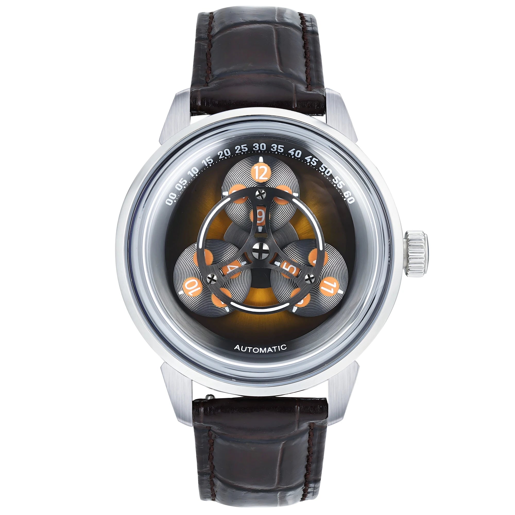 ENITON Automatic Watch Men 316L Steel Japanese 8215 Leather Band Fashion Watch Waterproof 5ATM Mechanical Watch New Arrival