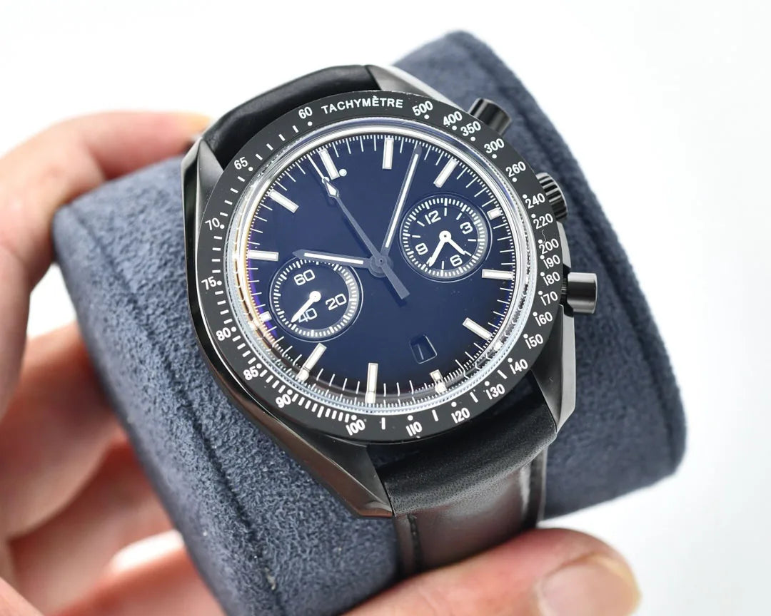 2025VIP  Black Automatic Mechanical Watch Multifunctional Men Watches Stainless Stel Calendar Sports Brown Leather Customized