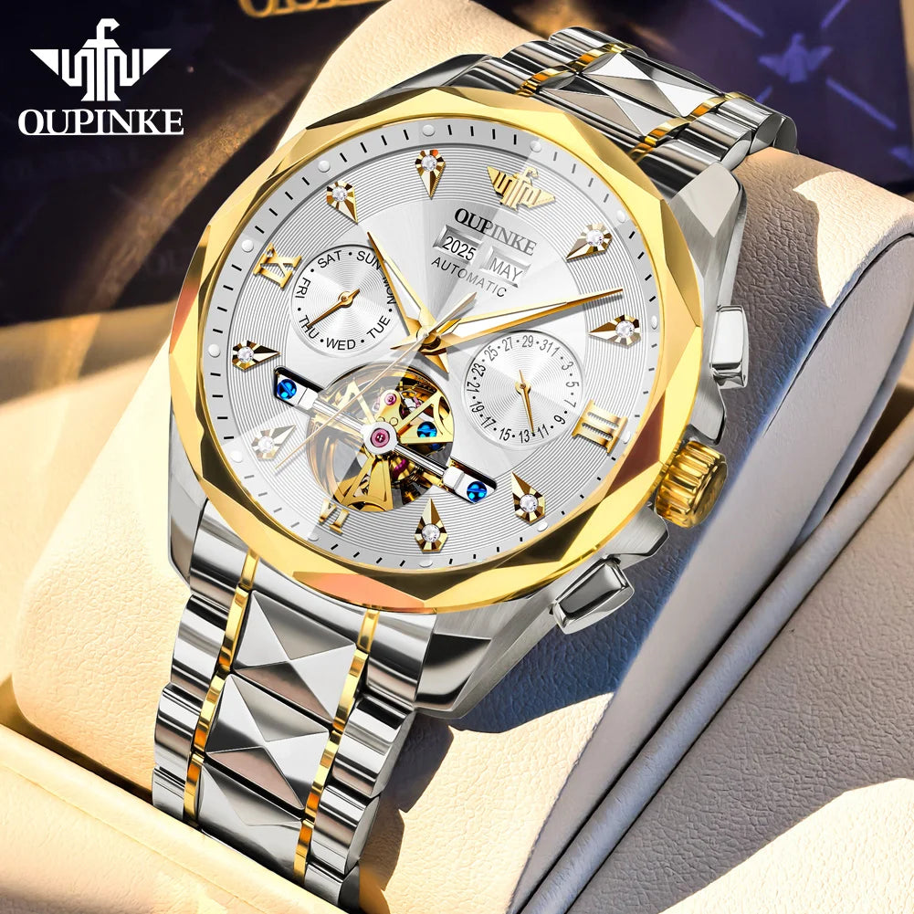 OUPINKE 3316 Automatic Mechanical Watch Classic New Version Watches for Men High-end Large Dial Wristwatch