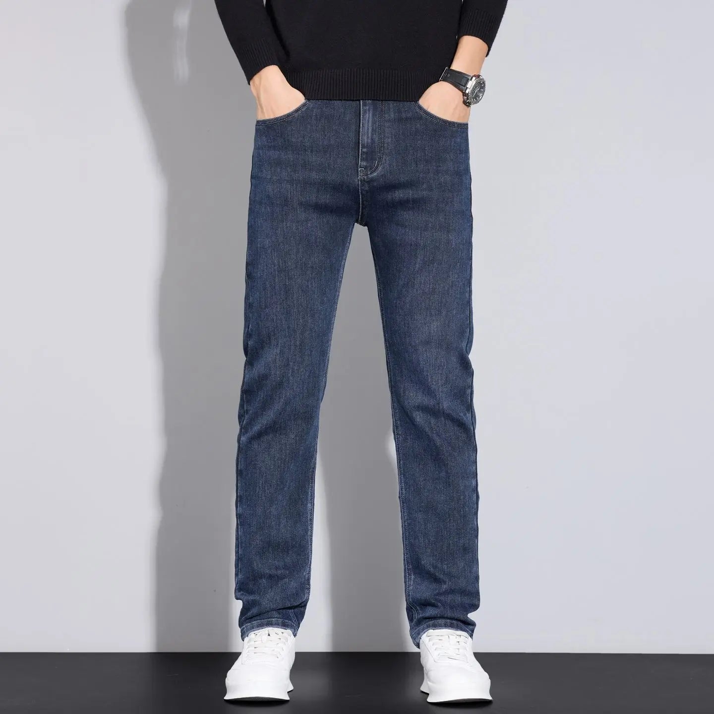 JEAN2025 Autumn/Winter new men's casual pants, high-quality business formal sportswear jeans, straight-leg stretch long pants