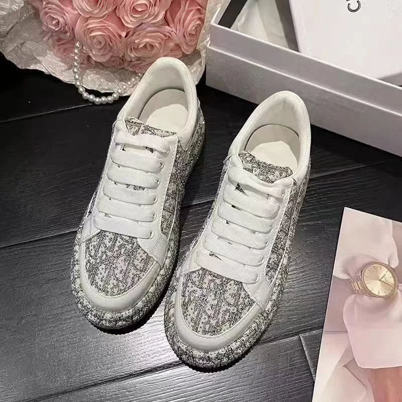 New Arrival Women's High Top Vulcanize Shoes with Sparkling Diamonds, Thick Sole and High-top Design Womens Shoes luxury schuhe