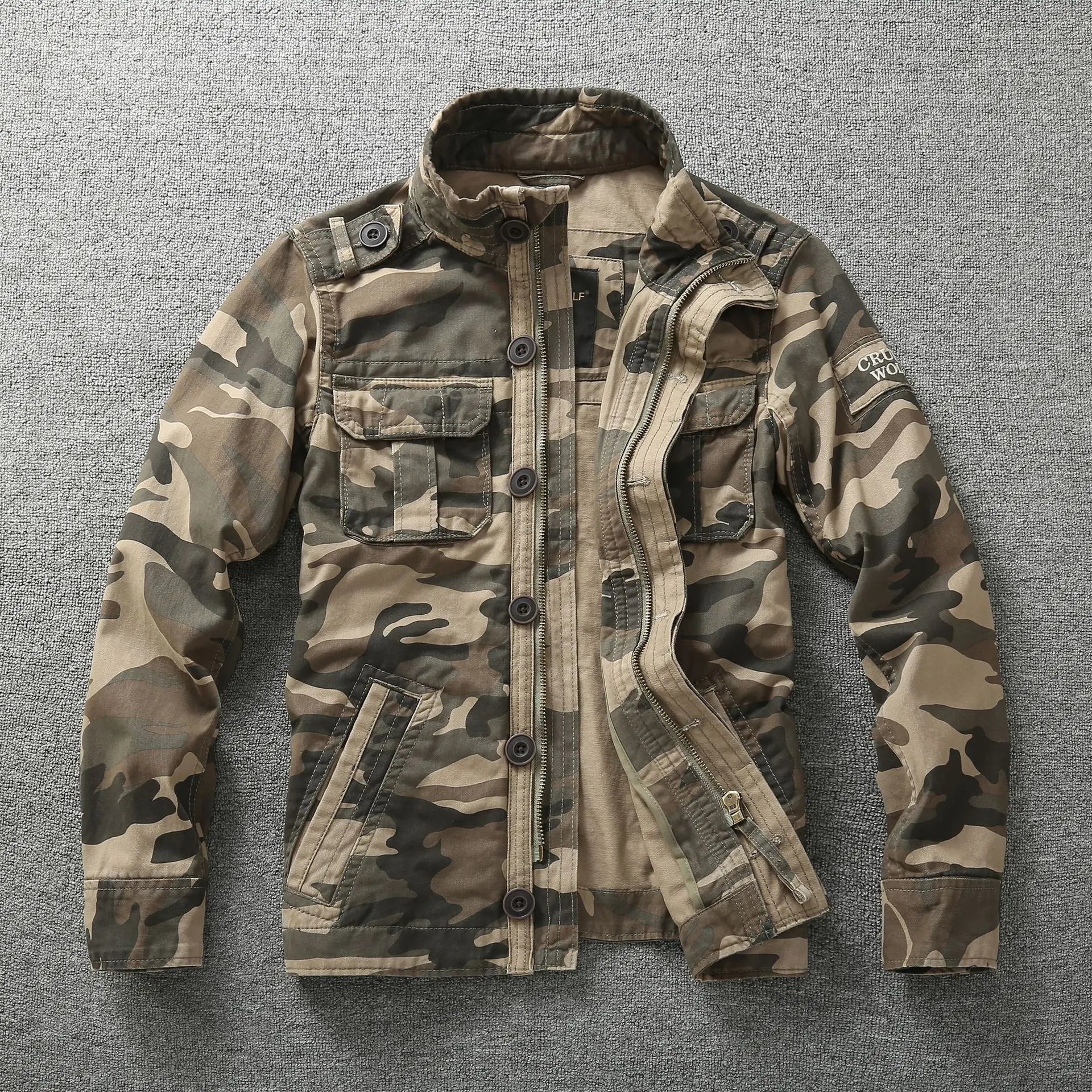 High Grade Men's Jackets Pure Cotton Multiple Pockets Camouflage Tooling Jacket Men Clothing Casual Jacket Coat A5F268