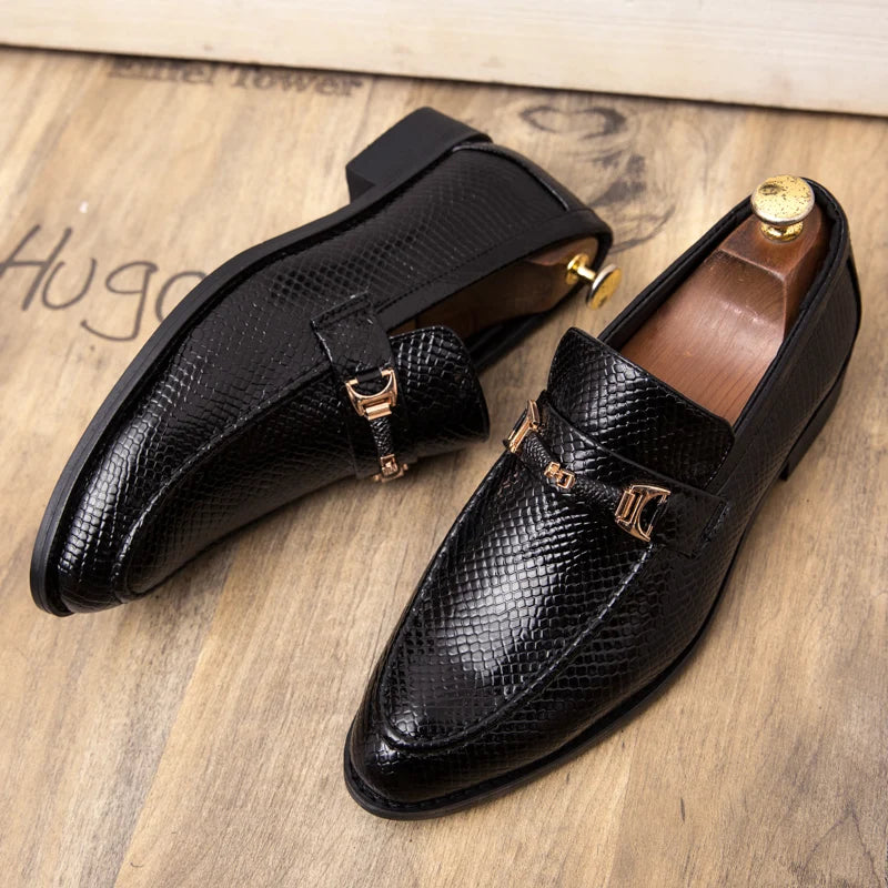 Autumn Brock leather men's head layer cowhide British Korean version breathable business dress casual wedding leather shoes