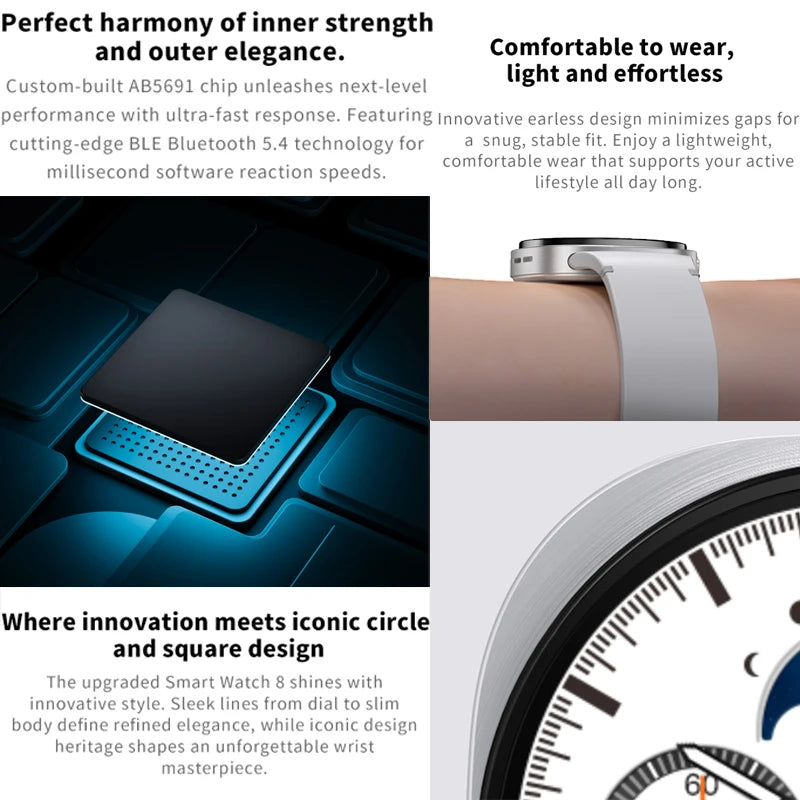 2025 New Watches 8 Mini GPS Track Smart Watch For Men Women Health Sport AMOLED Heart Rate Bluetooth Call Waterproof Smartwatch