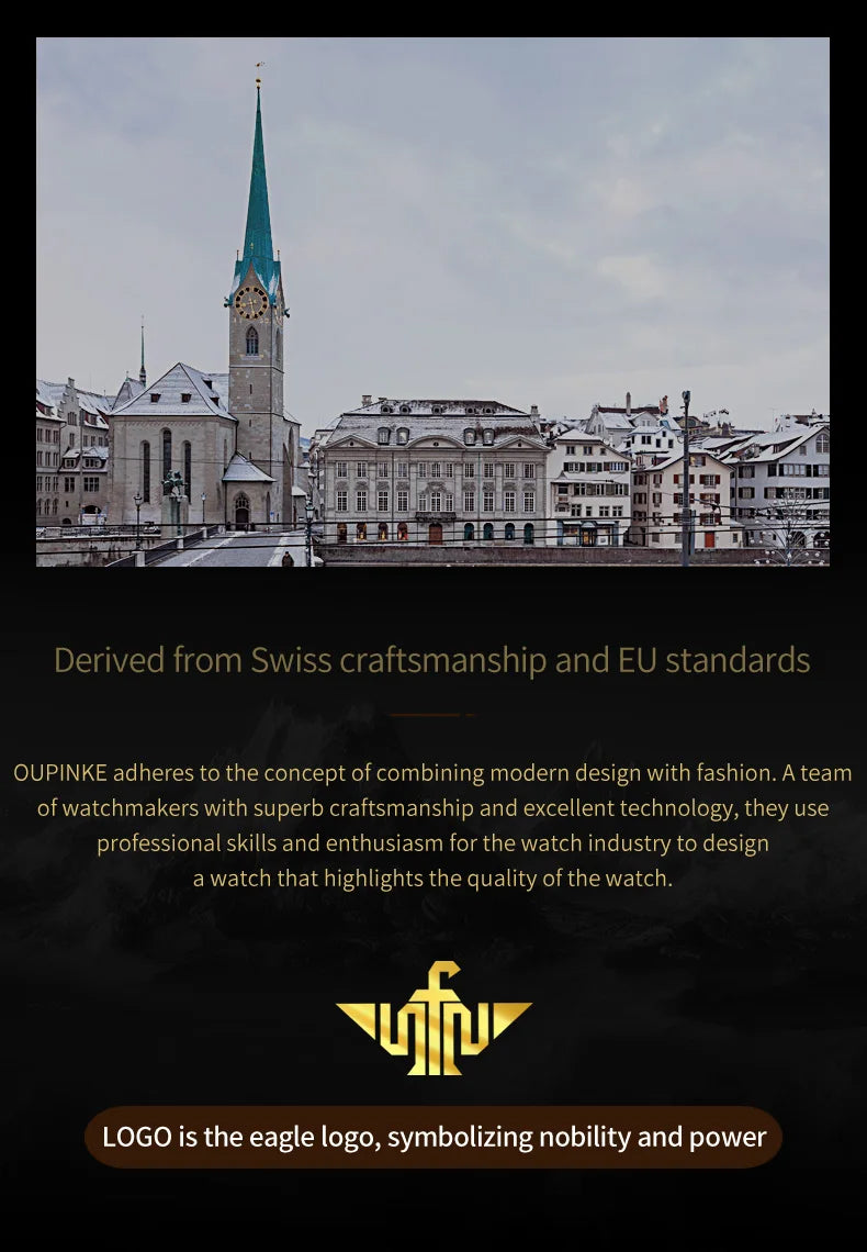 OUPINKE Top Luxury Men's Watches Original Tourbillon Mechanical Movement Sapphire Mirror Golden Dragon Pattern Dial Ruby Scale