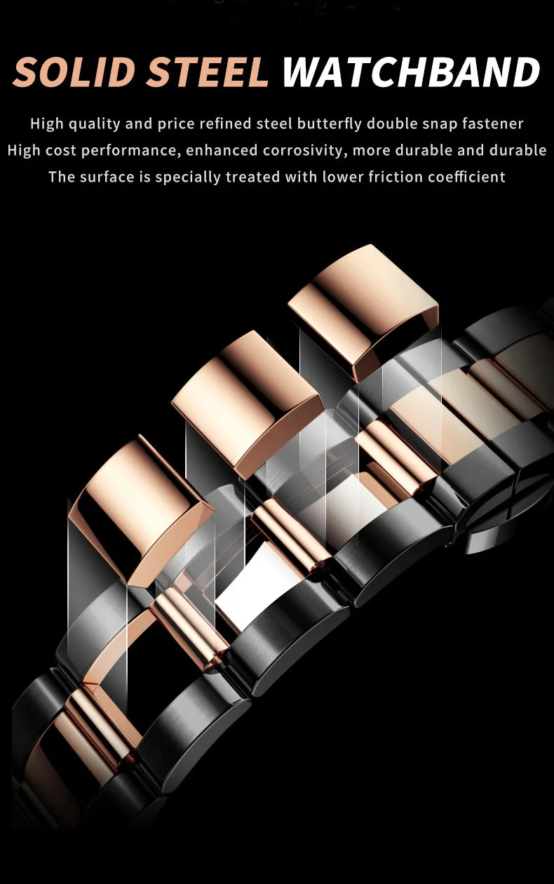 OUPINKE 3206 Men's Watches Sky Eye Automatic Mechanical Wristwatch for Man Waterproof Stainless Steel Luminous Sapphire Luxury