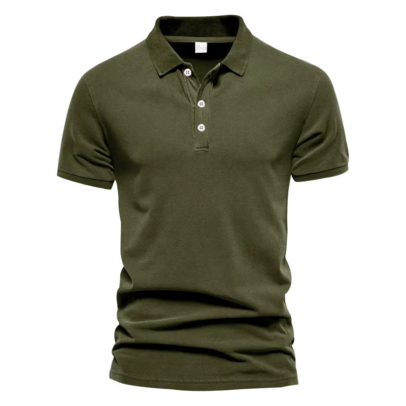 Men's casual short-sleeved Polo shirt solid color lapel, 2024 New summer fashion, sports, breathable, T-shirt top