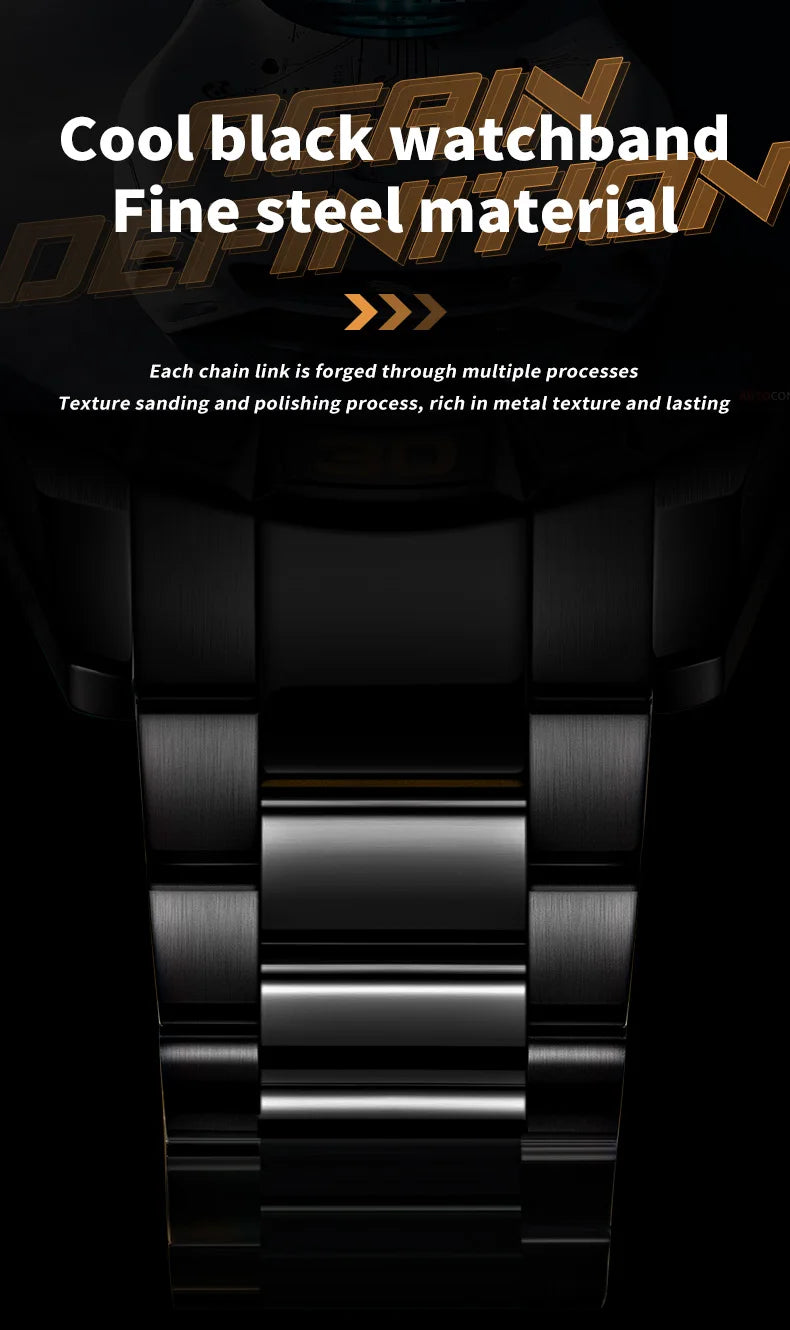 OUPINKE 3196 Luxury Business High Quality Mens Watch Skeleton Automatic Mechanical Watch 50M Waterproof Luminous Sports Watches