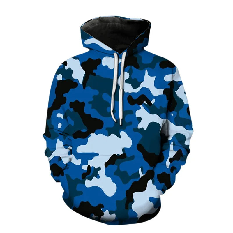 Camouflage Hoodie Camo 3D Print Men Women Streetwear Hoodies Oversized Pullover Hooded Sweatshirts Man Tops Clothing