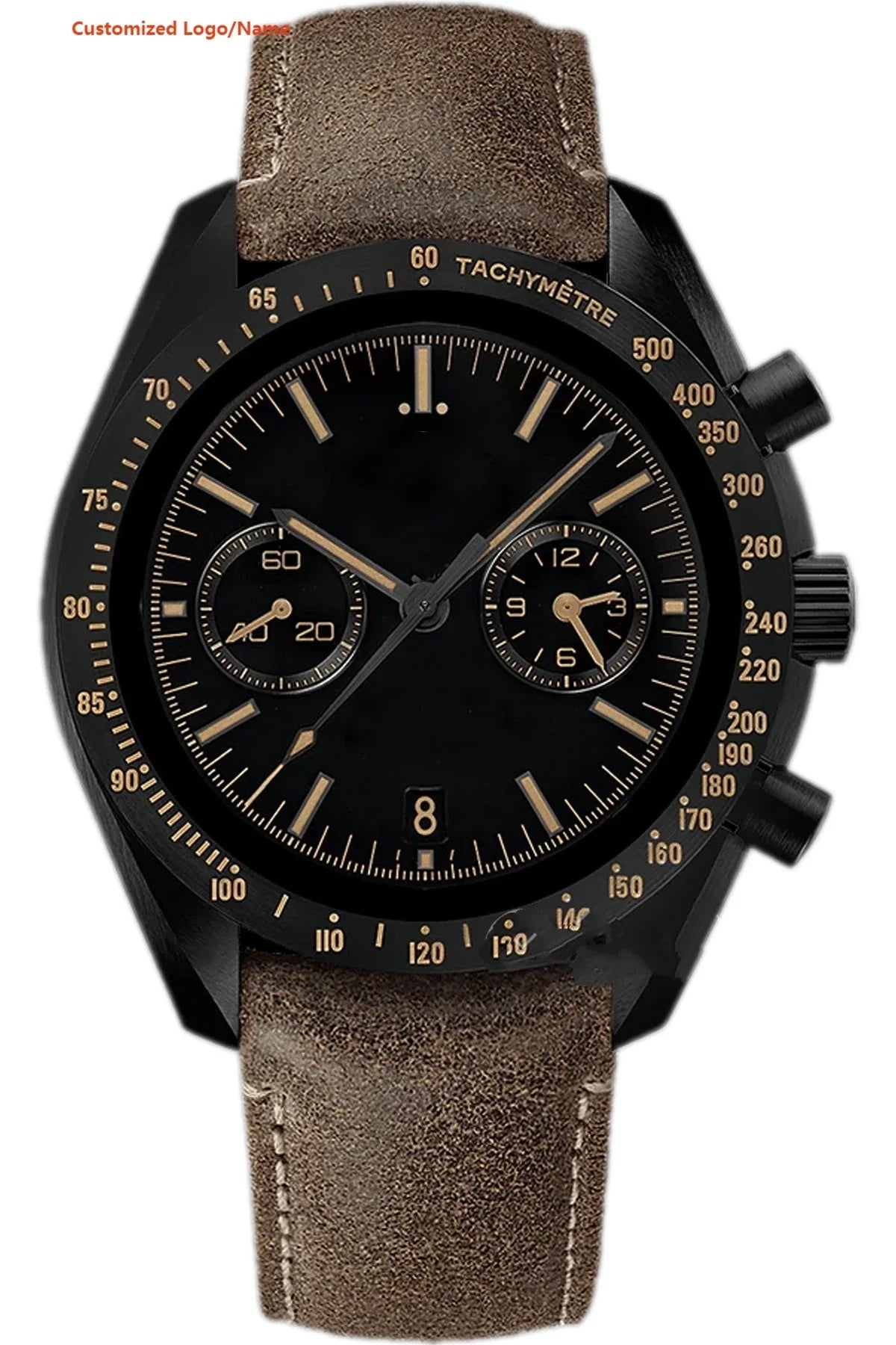 2025VIP  Black Automatic Mechanical Watch Multifunctional Men Watches Stainless Stel Calendar Sports Brown Leather Customized