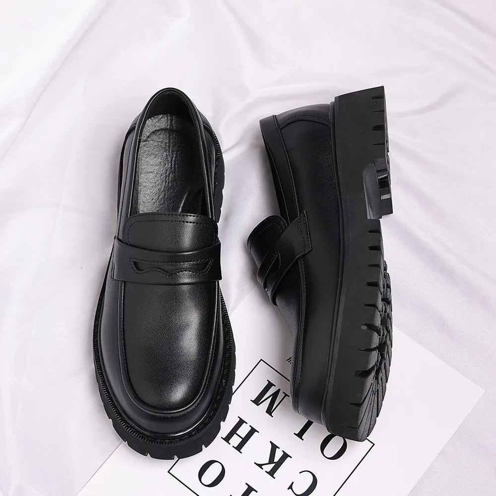 platform loafers increase height shoes man black elegant luxury man shoes suit formal loafers party elegant dress men's shoes