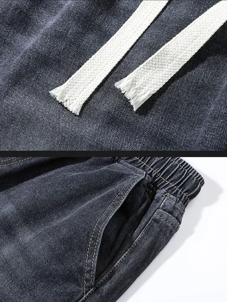 2025 New Fashion Summer Men's Denim Pants Old Blue Washed Male Brand Jeans Straight Casual Menwear Loose Wide Leg Trousers
