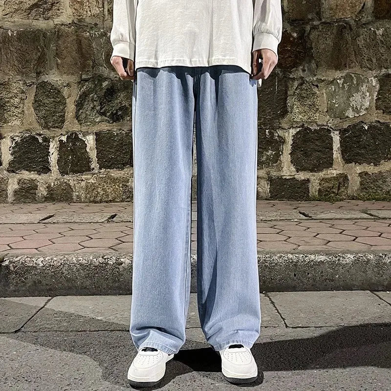 Men's Jeans Spring Autumn New Loose Straight Comfortable High Street Casual Trousers Trendy American Style