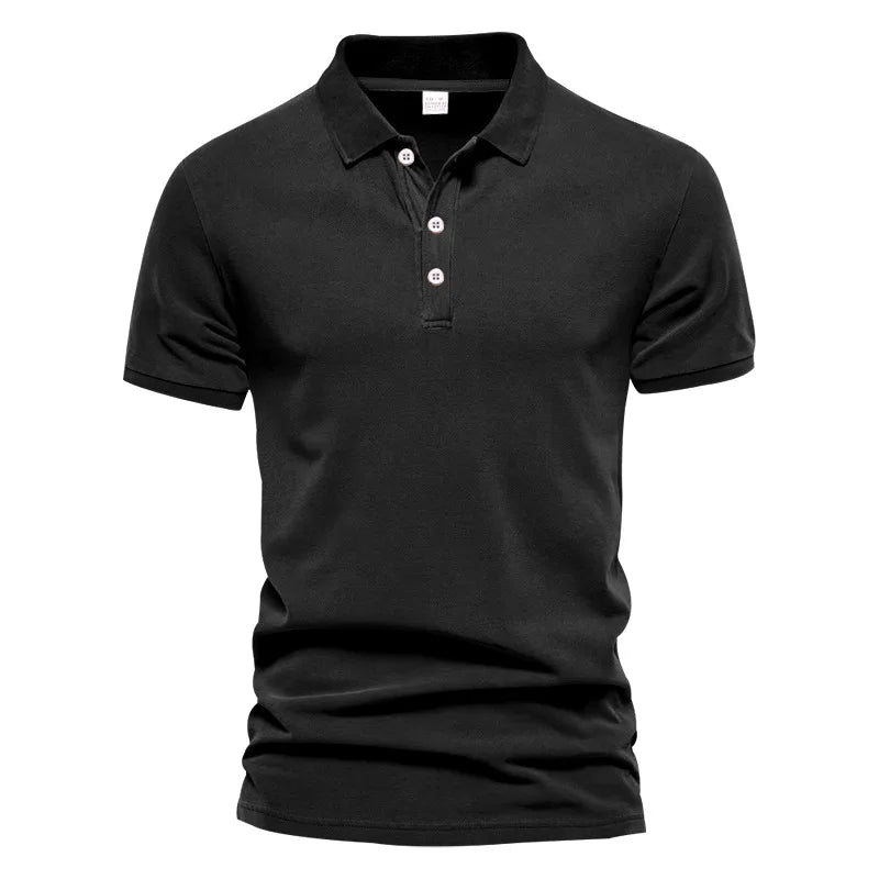 Men's casual short-sleeved Polo shirt solid color lapel, 2024 New summer fashion, sports, breathable, T-shirt top