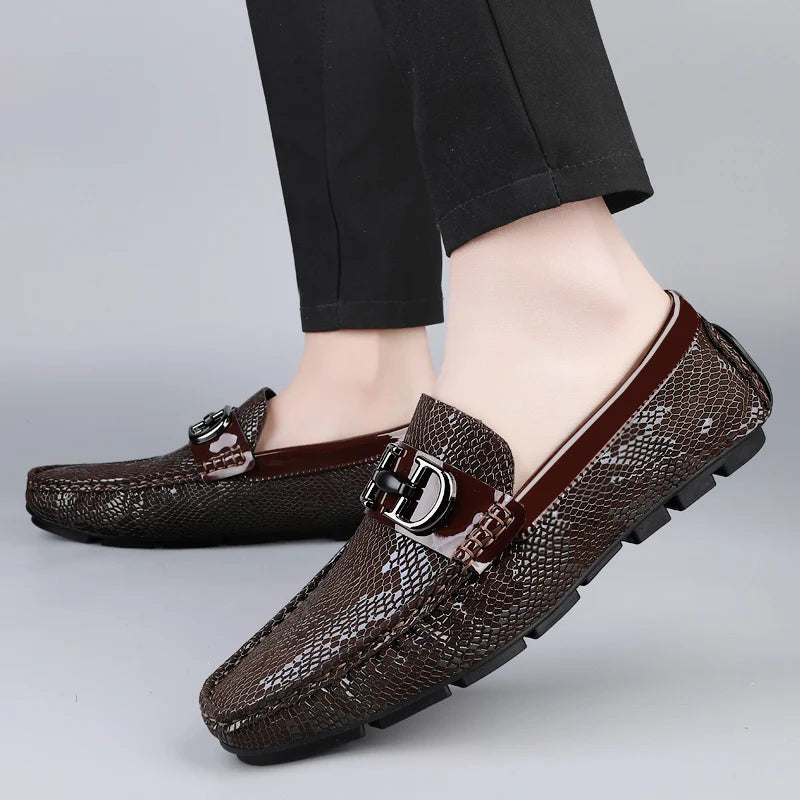 Luxury Brand Genuine Leather Business Shoes High-quality Handmade Stitched Loafers Fashion Design Casual Leather Shoe Size 38-45