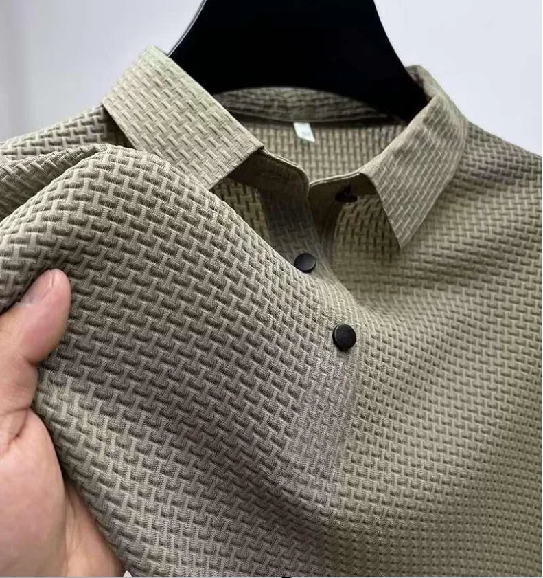 Cool POLO Shirt for men casual wear lapel button-down solid color men's vintage shirt S-2XL