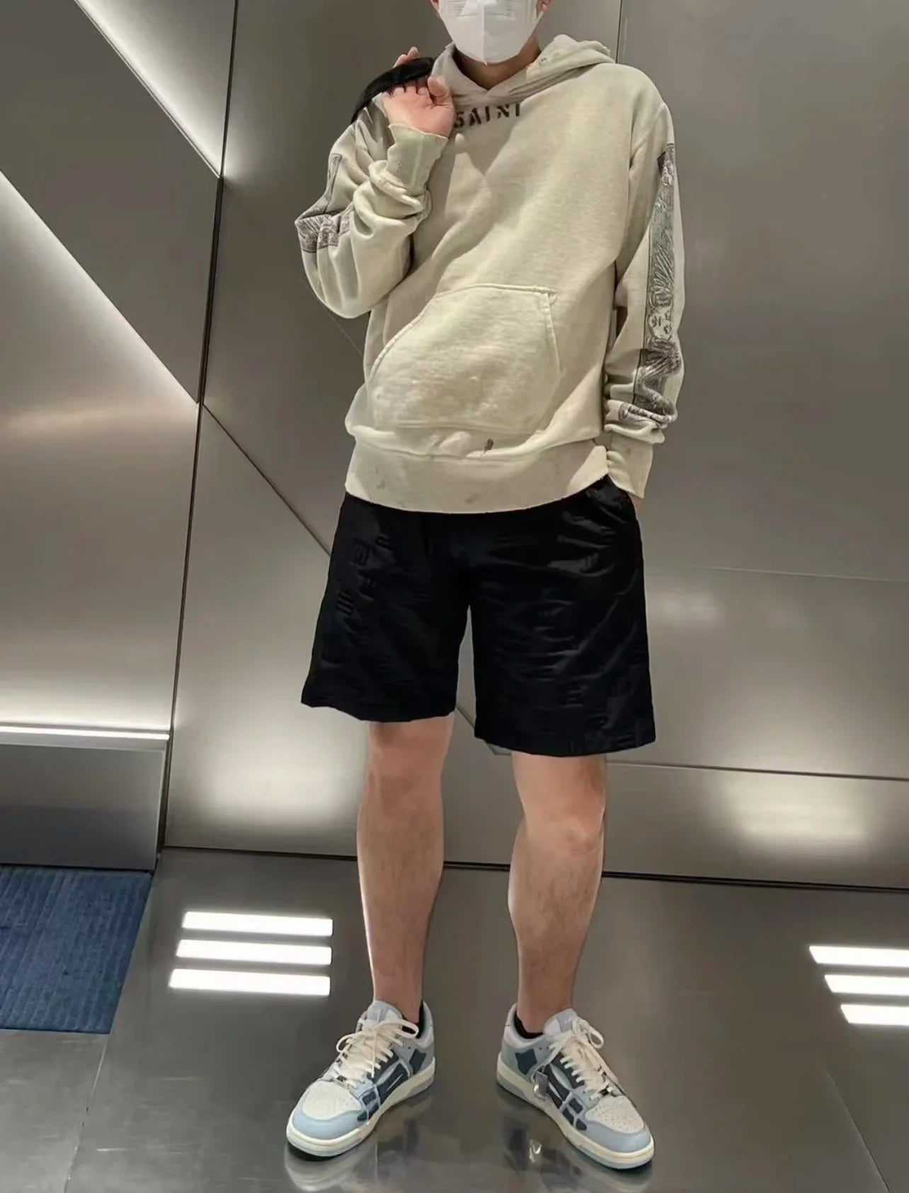 Mens Clothing Vintage high street loose casual all-in-one hoodie  ropa hombre