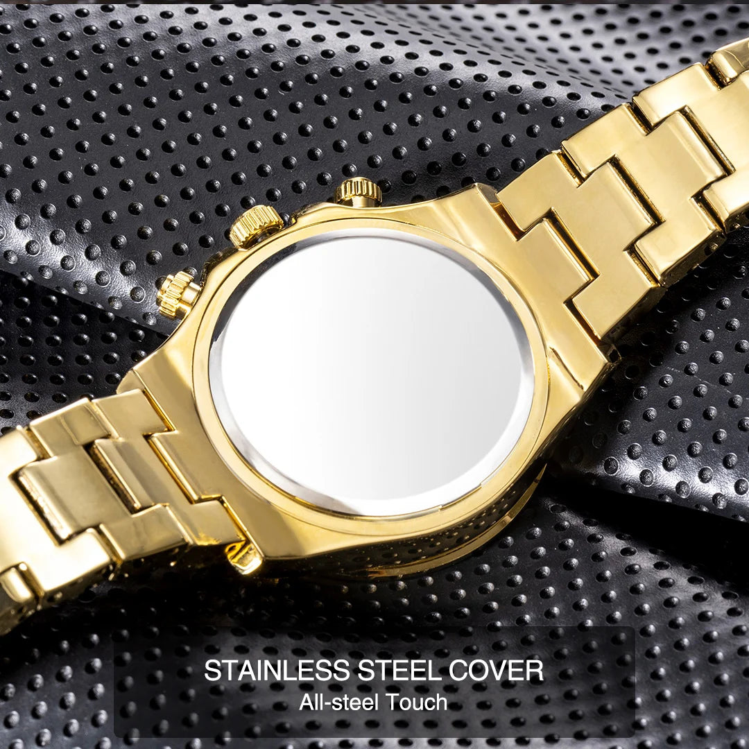 MISSFOX Blingbling Wristwatch For Men Luxury Colour Diamond Calendar Quartz Watch Hip Hop Fashion Waterproof Man Clock Hot Sale