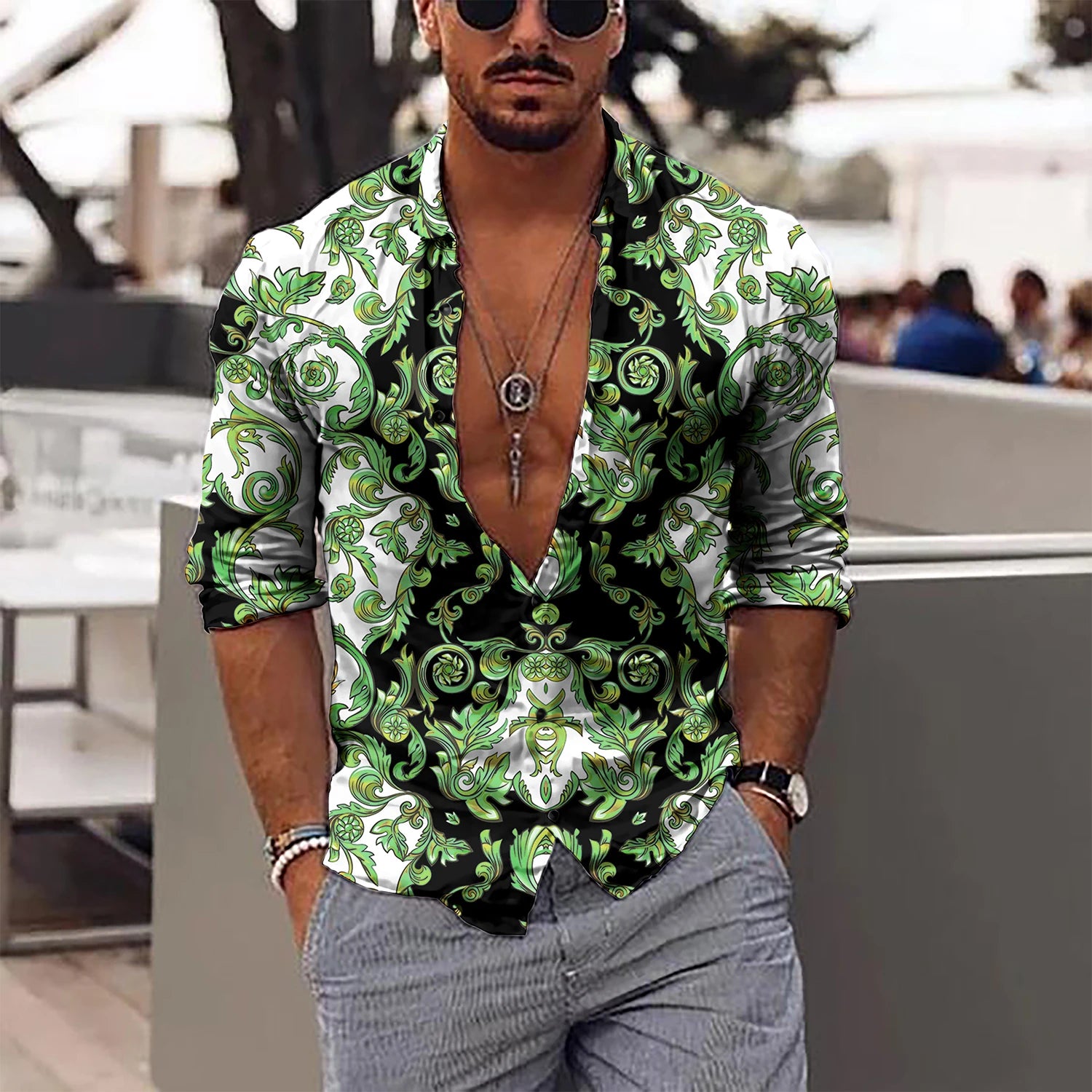 Men's shirt cool funny combination graffiti fashion casual party outdoor soft and comfortable fabric 2023 new spring and summer