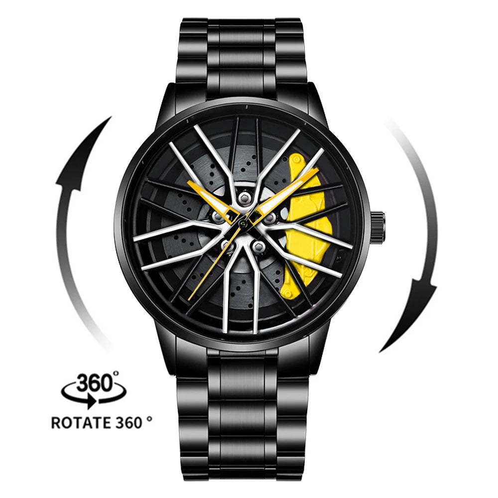 Kaleidoscope Sharingan Rotary Dial Watch 3D Japanese Anime Dial Quartz Men's Watch Top Brand Luxury Waterproof Fashion Men Watch