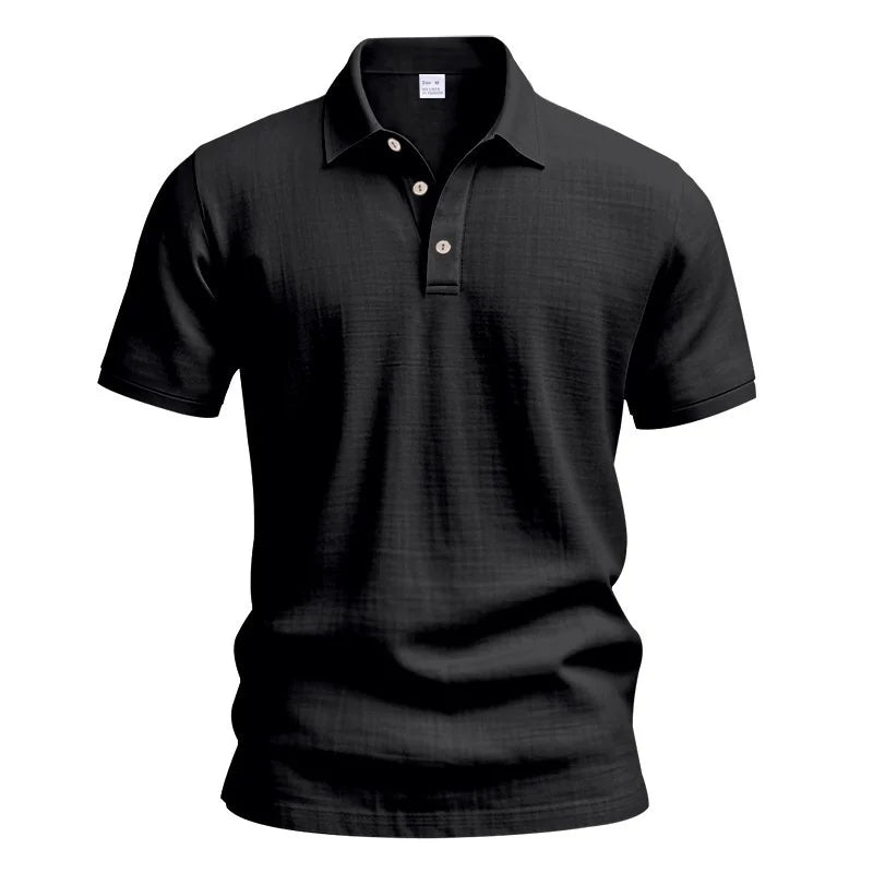 2025 New Solid Color Polo Shirt Men's Short Sleeve Button T shirts Lightweight Streetwear Casual Tops men Breathable Polo Shirt
