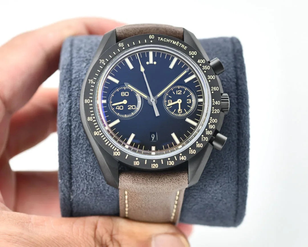 2025VIP  Black Automatic Mechanical Watch Multifunctional Men Watches Stainless Stel Calendar Sports Brown Leather Customized