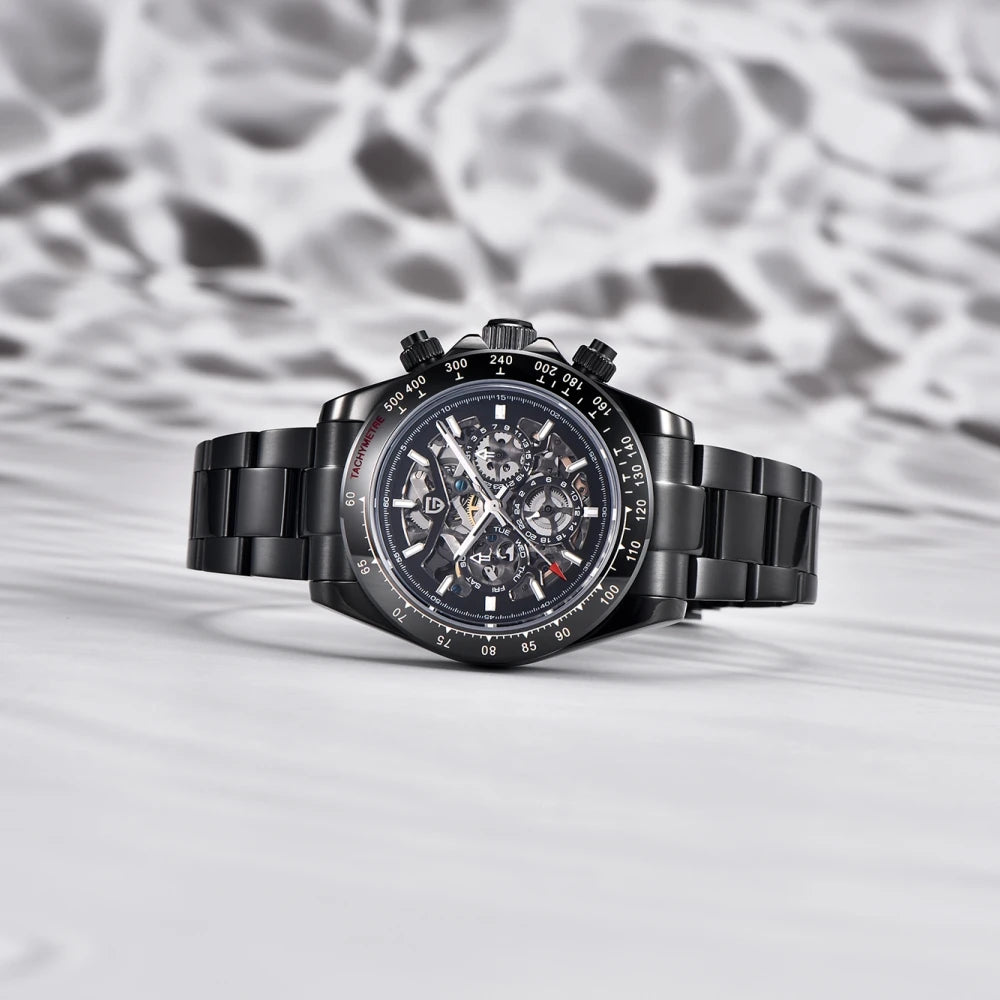 PAGANI DESIGN New 40mm Skeleton Mechanical Watches Men's Stainless Steel Waterproof Automatic Watch Luxury Sapphire Glass Clock
