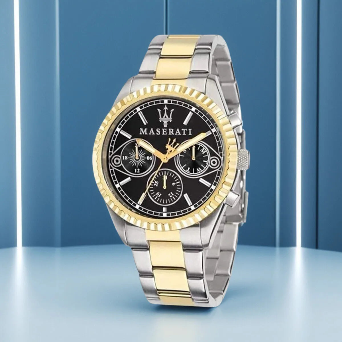 Original Maserati watches men's luxury gold fashion trend dial Shi Ying European and American business watch blue gold R88531000