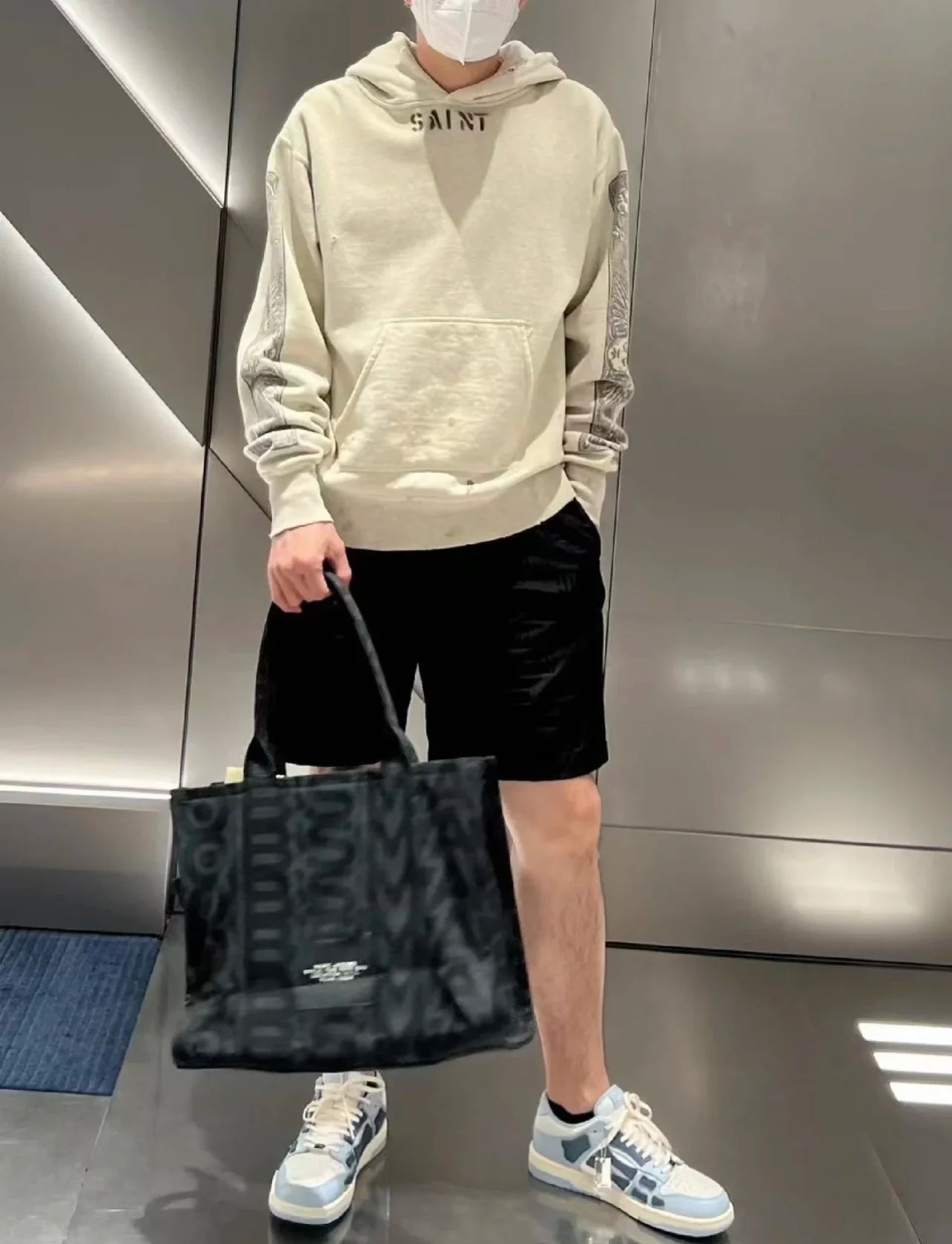 Mens Clothing Vintage high street loose casual all-in-one hoodie  ropa hombre