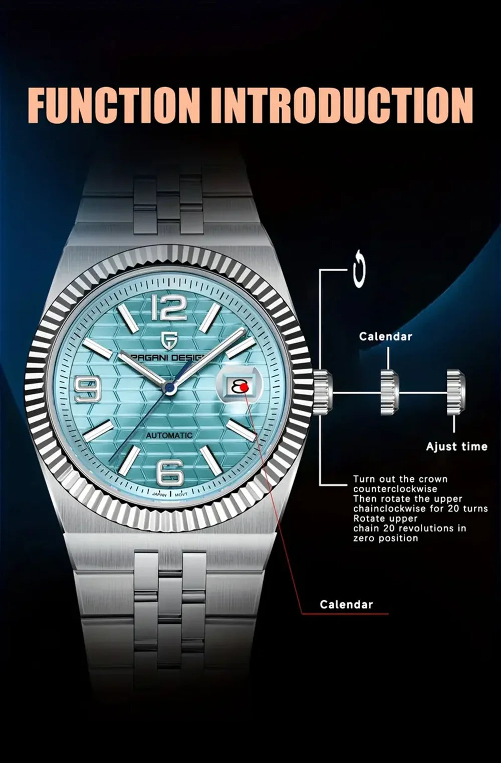 2025 New PAGANI DESIGN 40MM Men Mechanical Watch Top Brand Sapphire Glass Automatic Watch 100M Waterproof Luminous Watch for Men