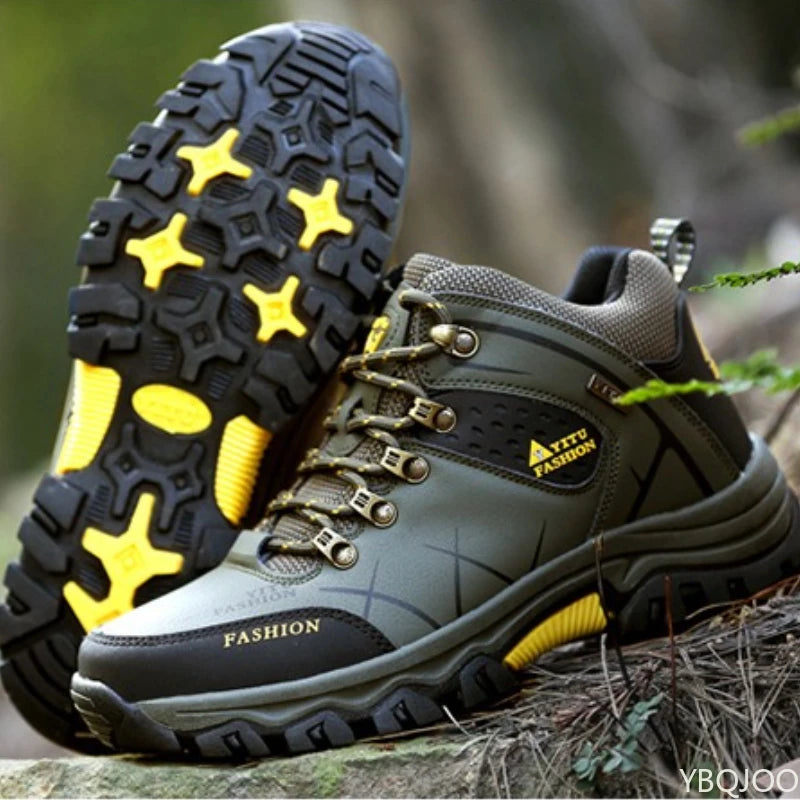 Men's hiking for autumn winter cotton shoes high cut thick warm outdoor hiking shoes anti slip wear-resistant shoes