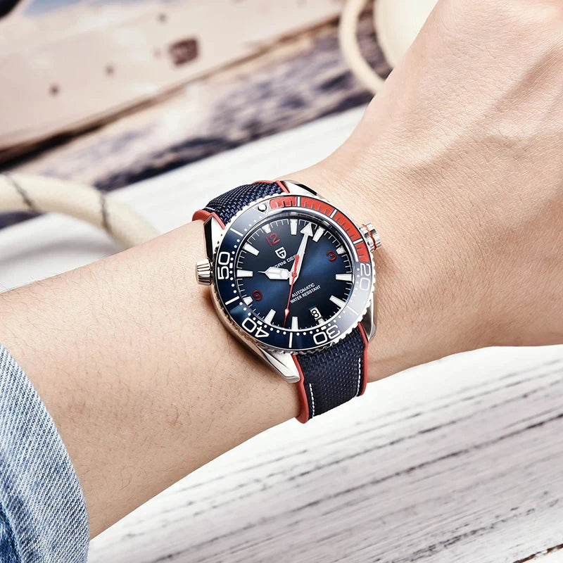 PAGANI DESIGN 42MM Japan movement Men Mechanical Watch 100M Waterproof Sapphire Crystal Ceramic Bezel Men Automatic Wristwatches