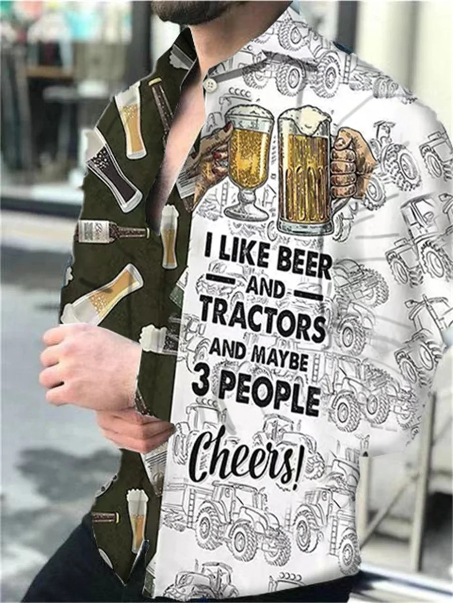 Men's shirt cool funny combination graffiti fashion casual party outdoor soft and comfortable fabric 2023 new spring and summer