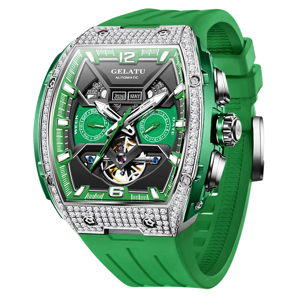 Reloj Hombre GELATU Luxury Top Brand Multifunction Tourbillon Men's Watch High Quality Automatic Mechanical Watch Sapphire