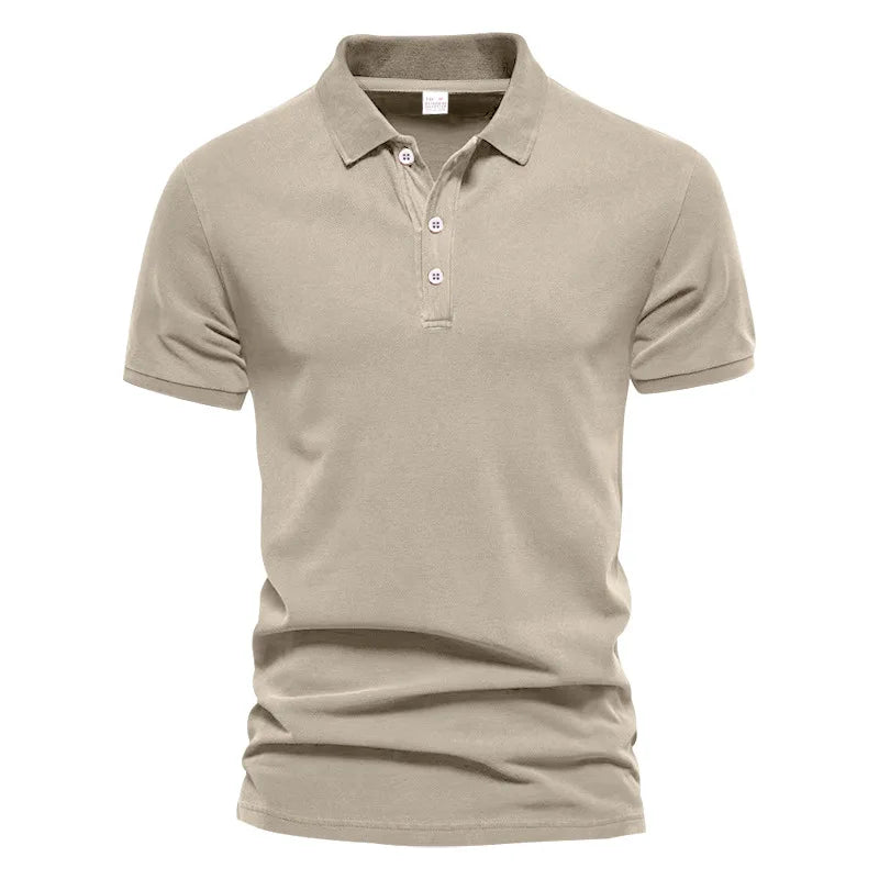 Men's casual short-sleeved Polo shirt solid color lapel, 2024 New summer fashion, sports, breathable, T-shirt top