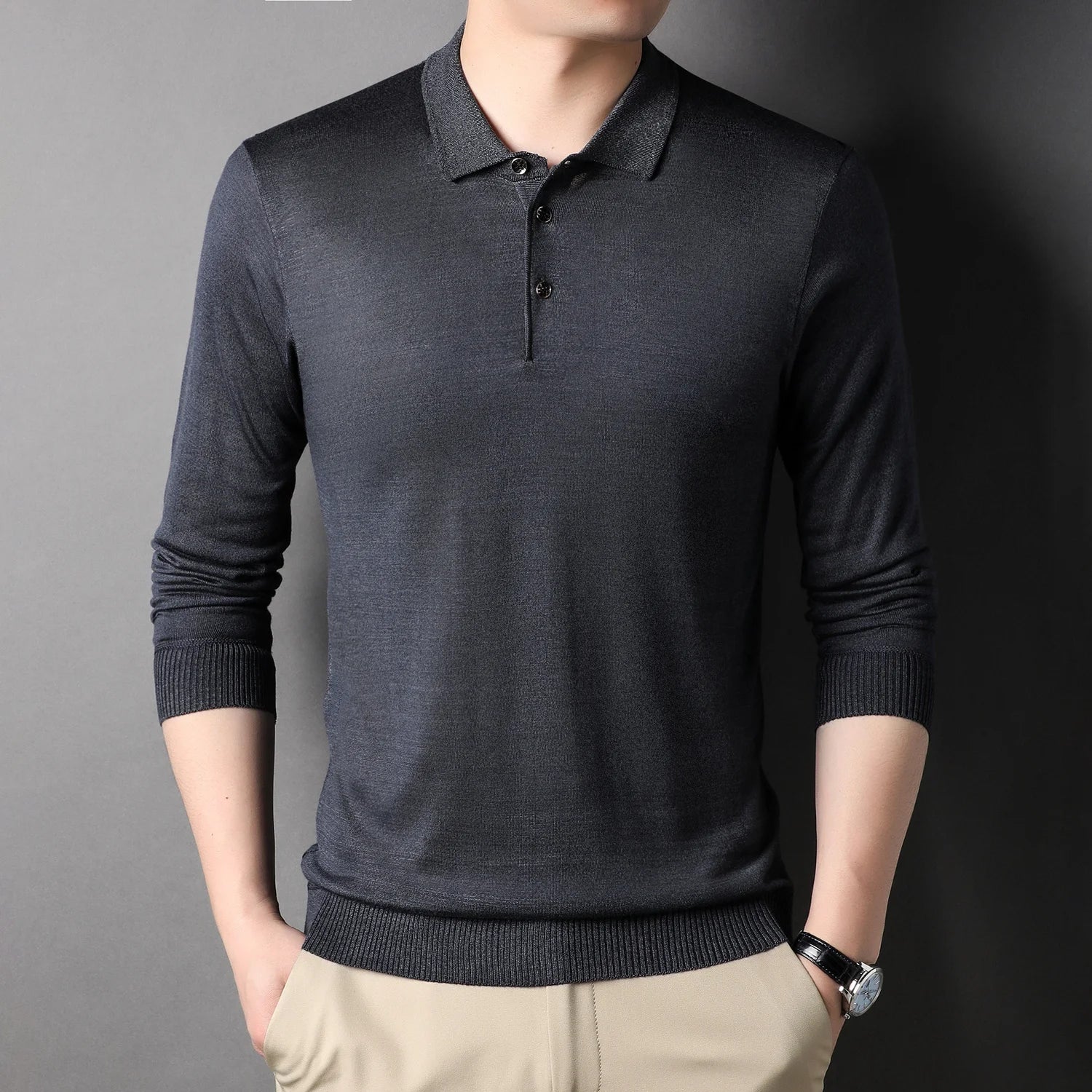 Man Sweatshirt Stripe Blue Pullovers Baggy Original Polo T Shirt For Men Japan High Brand Cheap Clothes Quotes Elasticity Luxury