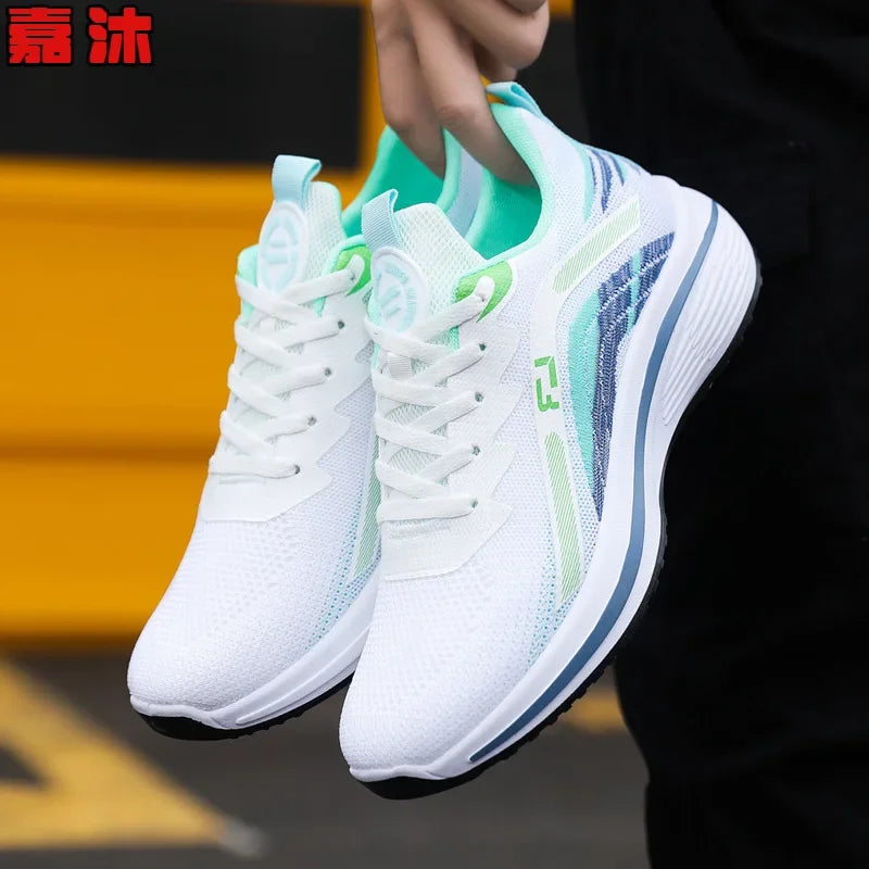 Men's Running Shoes Lightweight Breathable Casual Sports Low-Top Lace-Up Mesh Fashionable Spring Autumn Men's Footwear