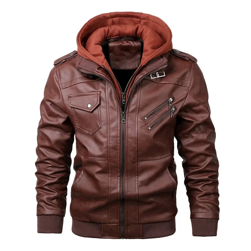 New Men's Leather Jackets Autumn Casual Motorcycle PU Jacket Biker Leather Coats  Biker Jacket Men Leather Jacket Men
