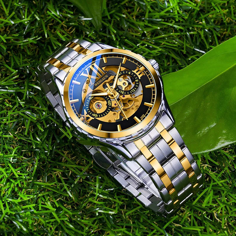 New Fully Automatic Mechanical Watch Men's Hollow Luminous Waterproof Fashion Watch High-end Business Multi-function Watches