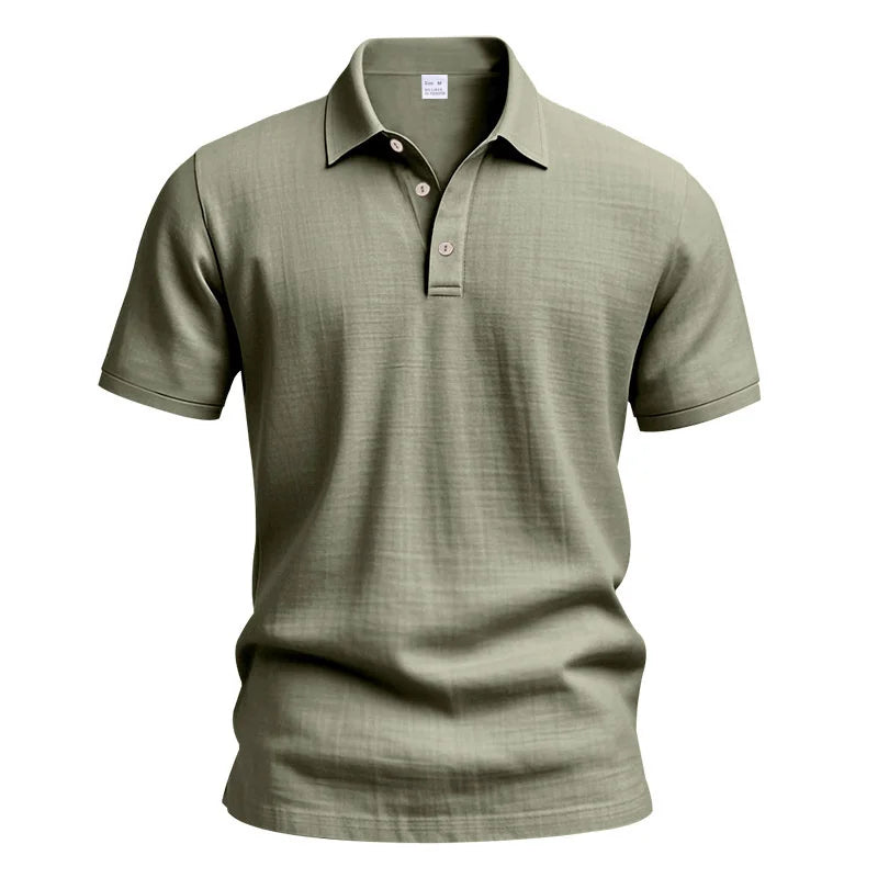 2025 New Solid Color Polo Shirt Men's Short Sleeve Button T shirts Lightweight Streetwear Casual Tops men Breathable Polo Shirt