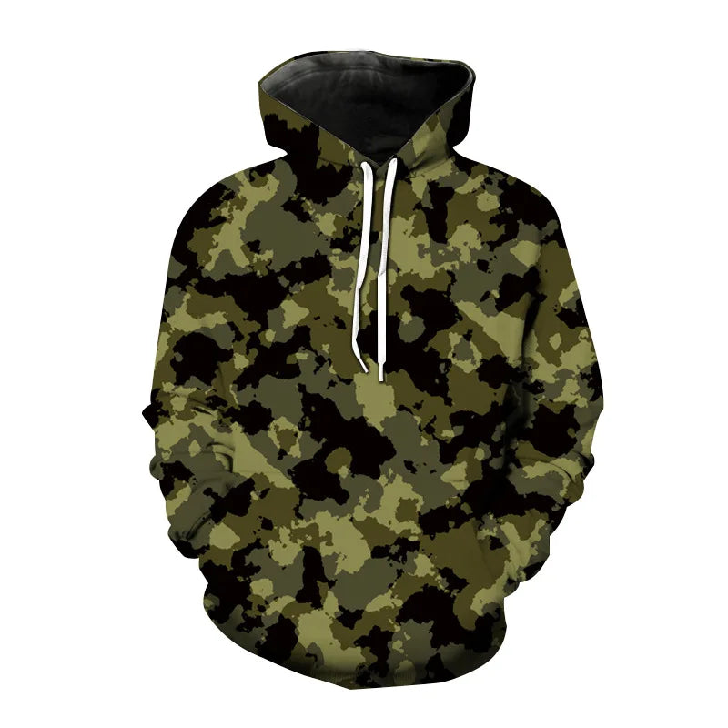 Camouflage Hoodie Camo 3D Print Men Women Streetwear Hoodies Oversized Pullover Hooded Sweatshirts Man Tops Clothing