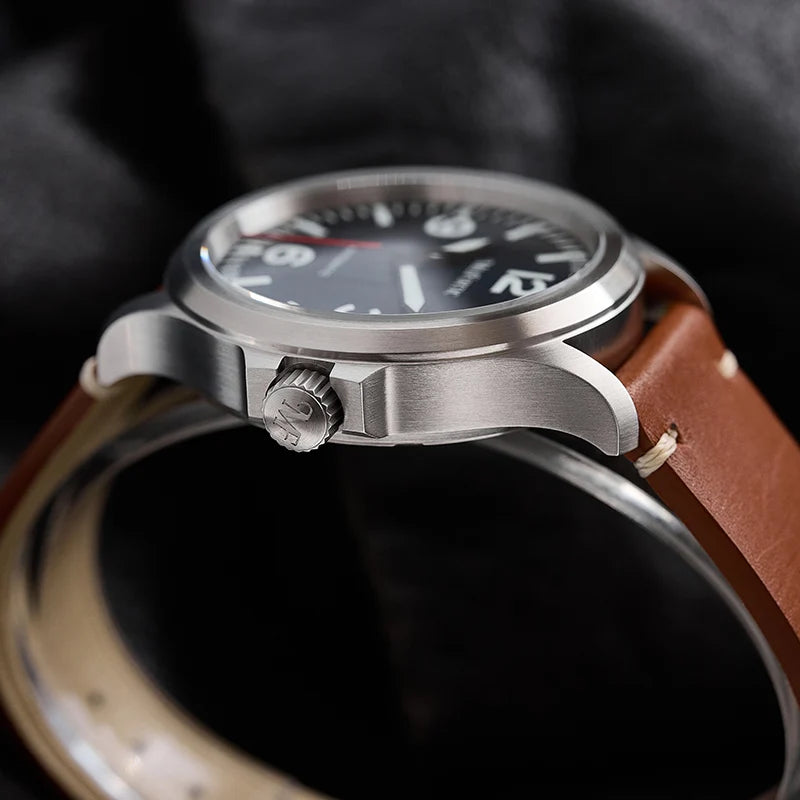 MF M096 Military Style Pilot Watch 856 Homage Large Arabic Numerals Dial 100M Waterproof  NH38 Movement Auto Man Watches