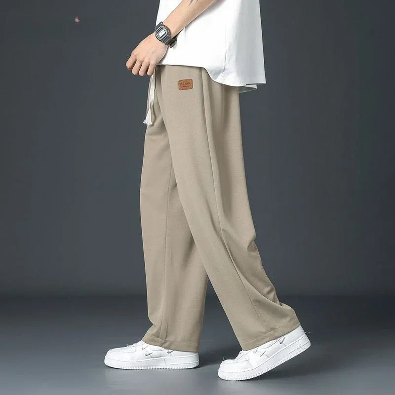 Casual Long Jogger Sweat Pants Men For Quick Drying Spring And Summer Thin Trendy Straight Leg Loose Flowing Fashion Trousers